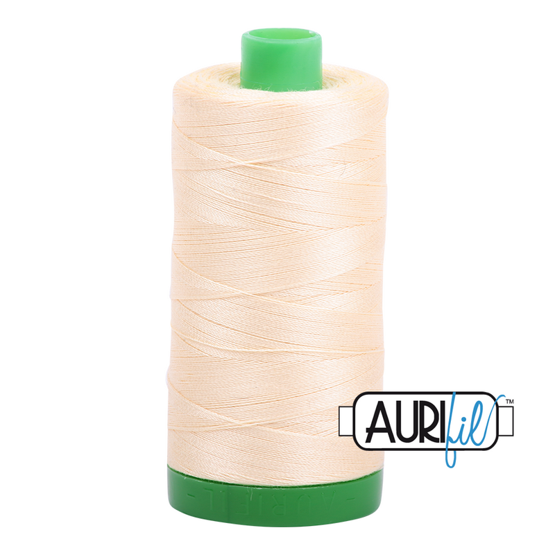 Aurifil Mako 40wt 2-ply Cotton 1000 m (1094 yd.) spool - 2123 Butter