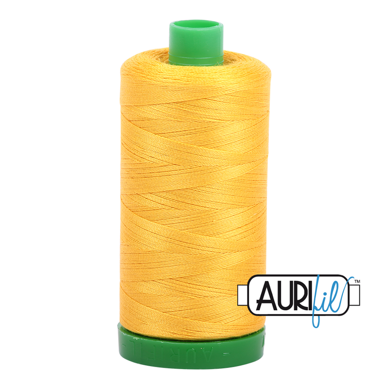 Aurifil Mako 40wt 2-ply Cotton 1000 m (1094 yd.) spool - 2135 Yellow