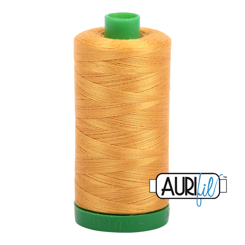 Aurifil Mako 40wt 2-ply Cotton 1000 m (1094 yd.) spool - 2140 Orange Mustard