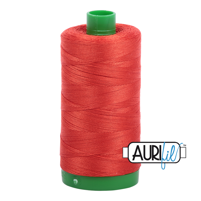 Aurifil Mako 40wt 2-ply Cotton 1000 m (1094 yd.) spool - 2245 Red Orange