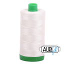 Aurifil Mako 40wt 2-ply Cotton 1000 m (1094 yd.) spool - 2309 Silver White