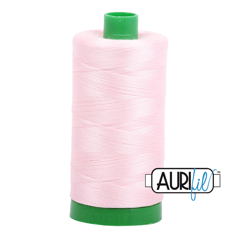 Aurifil Mako 40wt 2-ply Cotton 1000 m (1094 yd.) spool - 2410 Pale Pink