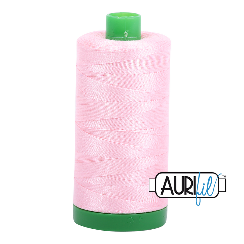 Aurifil Mako 40wt 2-ply Cotton 1000 m (1094 yd.) spool - 2423 Baby Pink