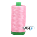 Aurifil Mako 40wt 2-ply Cotton 1000 m (1094 yd.) spool - 2425 Bright Pink