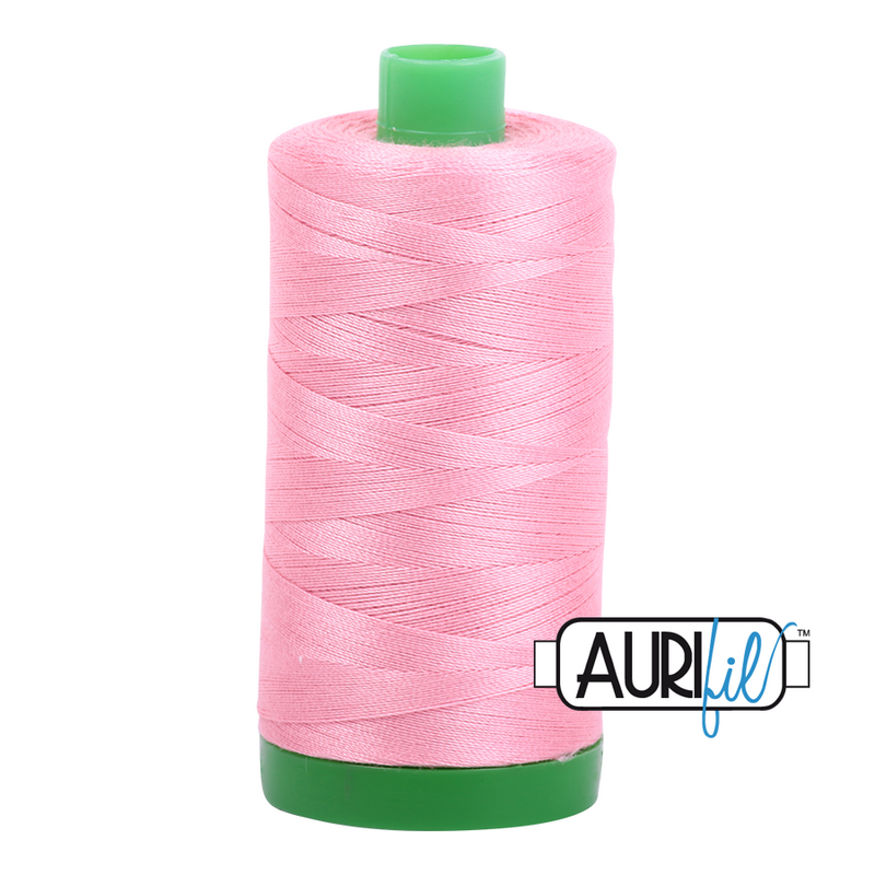 Aurifil Mako 40wt 2-ply Cotton 1000 m (1094 yd.) spool - 2425 Bright Pink
