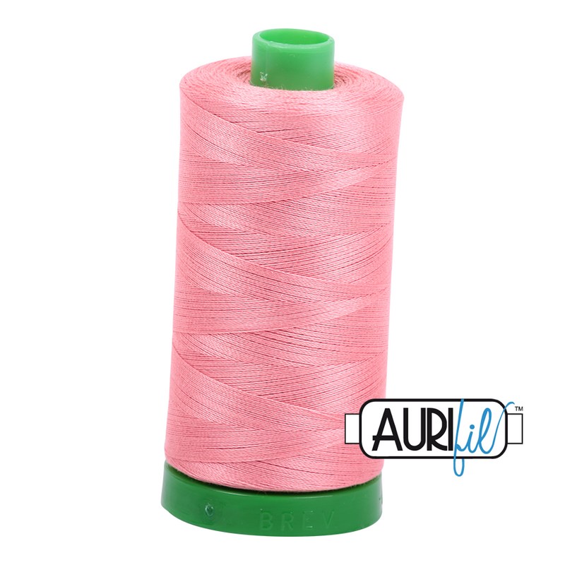 Aurifil Mako 40wt 2-ply Cotton 1000 m (1094 yd.) spool - 2435 Peachy Pink