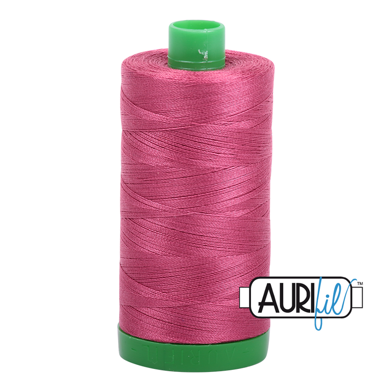 Aurifil Mako 40wt 2-ply Cotton 1000 m (1094 yd.) spool - 2455 Medium Carmine Red