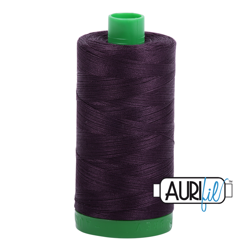 Aurifil Mako 40wt 2-ply Cotton 1000 m (1094 yd.) spool - 2570 Aubergine