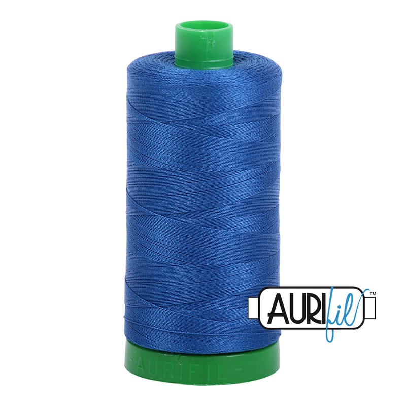 Aurifil Mako 40wt 2-ply Cotton 1000 m (1094 yd.) spool - 2740 Dark Cobalt