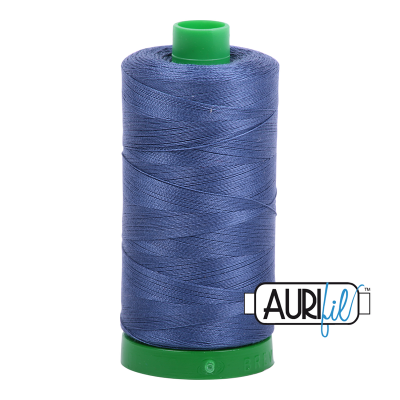 Aurifil Mako 40wt 2-ply Cotton 1000 m (1094 yd.) spool - 2775 Steel Blue