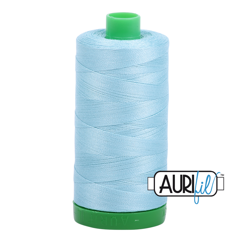 Aurifil Mako 40wt 2-ply Cotton 1000 m (1094 yd.) spool - 2805 Light Grey Turquoise