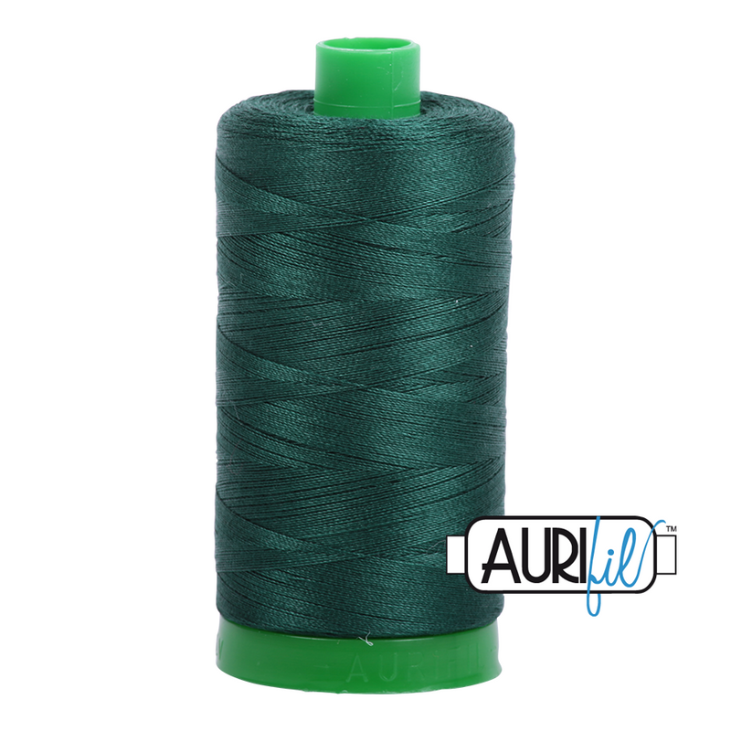 Aurifil Mako 40wt 2-ply Cotton 1000 m (1094 yd.) spool - 2885 Medium Spruce