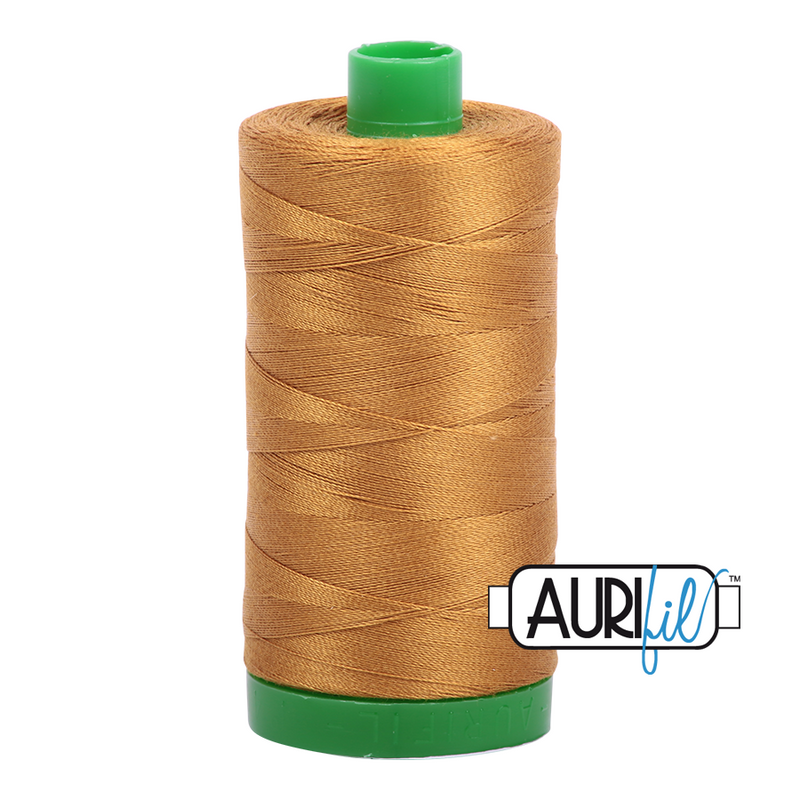 Aurifil Mako 40wt 2-ply Cotton 1000 m (1094 yd.) spool - 2975 Brass