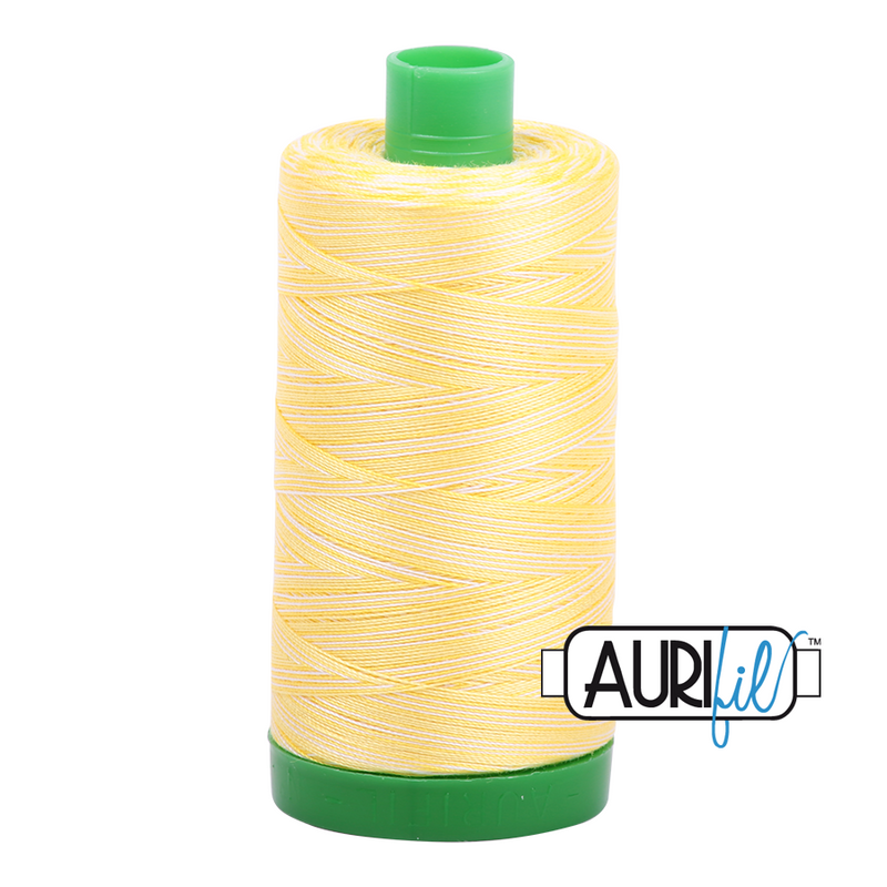 Aurifil Mako 40wt 2-ply Cotton 1000 m (1094 yd.) spool - 3910 Lemon Ice