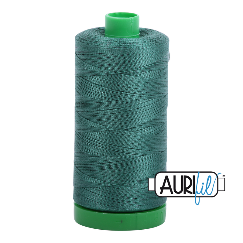 Aurifil Mako 40wt 2-ply Cotton 1000 m (1094 yd.) spool - 4129 Turf Green