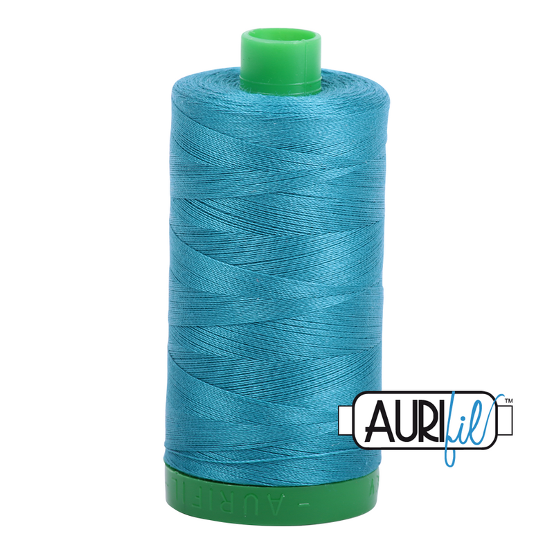 Aurifil Mako 40wt 2-ply Cotton 1000 m (1094 yd.) spool - 4182 Dark Turquoise