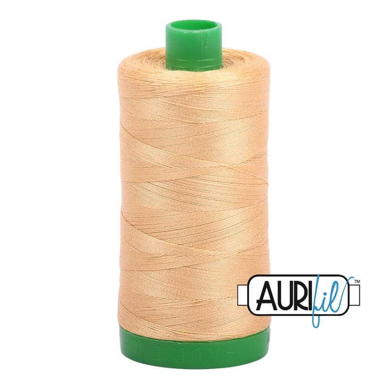 Aurifil Mako 40wt 2-ply Cotton 1000 m (1094 yd.) spool - 5001 Ocher Yellow