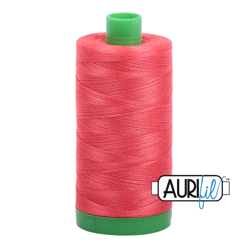 Aurifil Mako 40wt 2-ply Cotton 1000 m (1094 yd.) spool - 5002 Medium Red