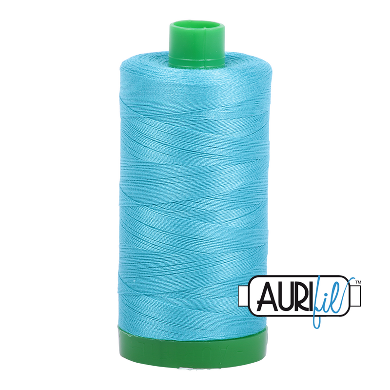 Aurifil Mako 40wt 2-ply Cotton 1000 m (1094 yd.) spool - 5005 Bright Turquoise