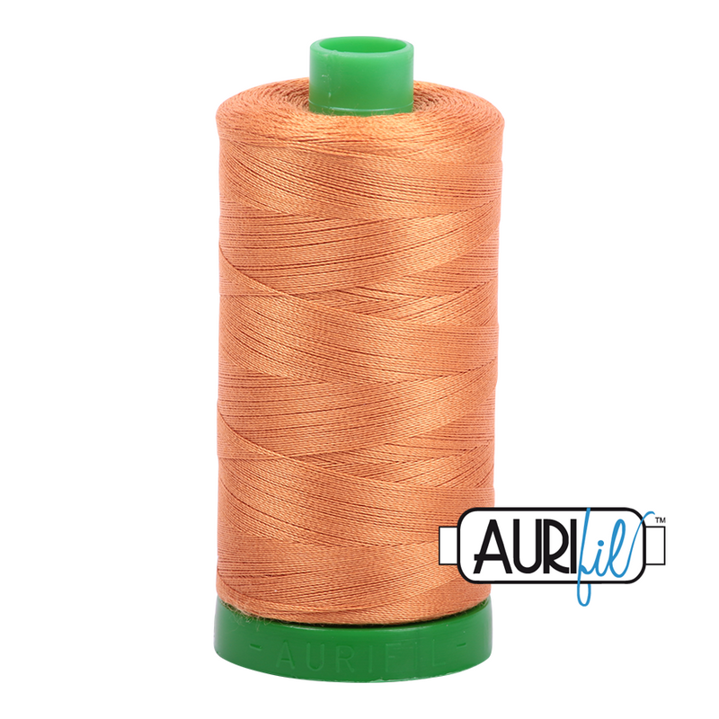 Aurifil Mako 40wt 2-ply Cotton 1000 m (1094 yd.) spool - 5009 Medium Orange