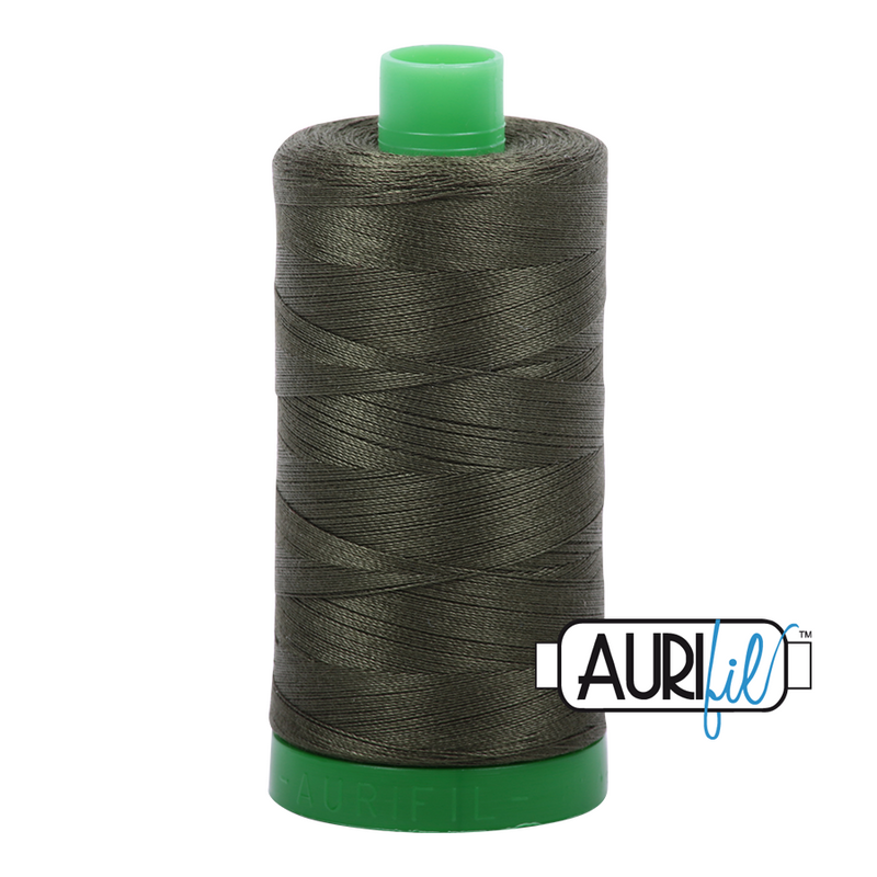 Aurifil Mako 40wt 2-ply Cotton 1000 m (1094 yd.) spool - 5012 Dark Green