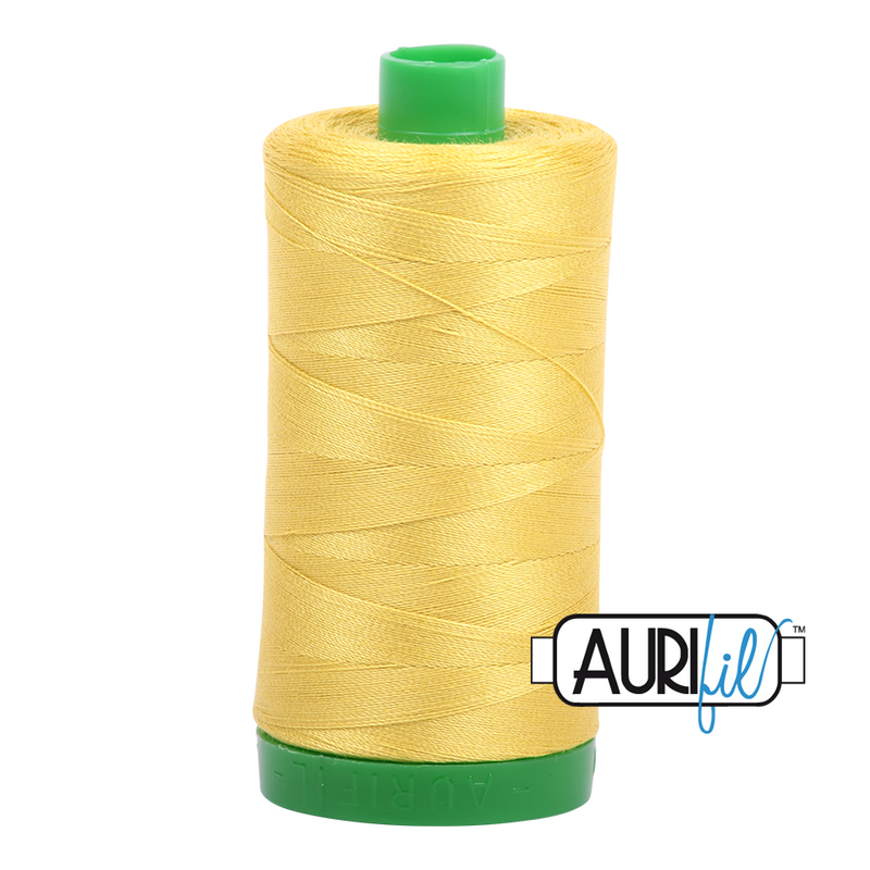 Aurifil Mako 40wt 2-ply Cotton 1000 m (1094 yd.) spool - 5015 Gold Yellow