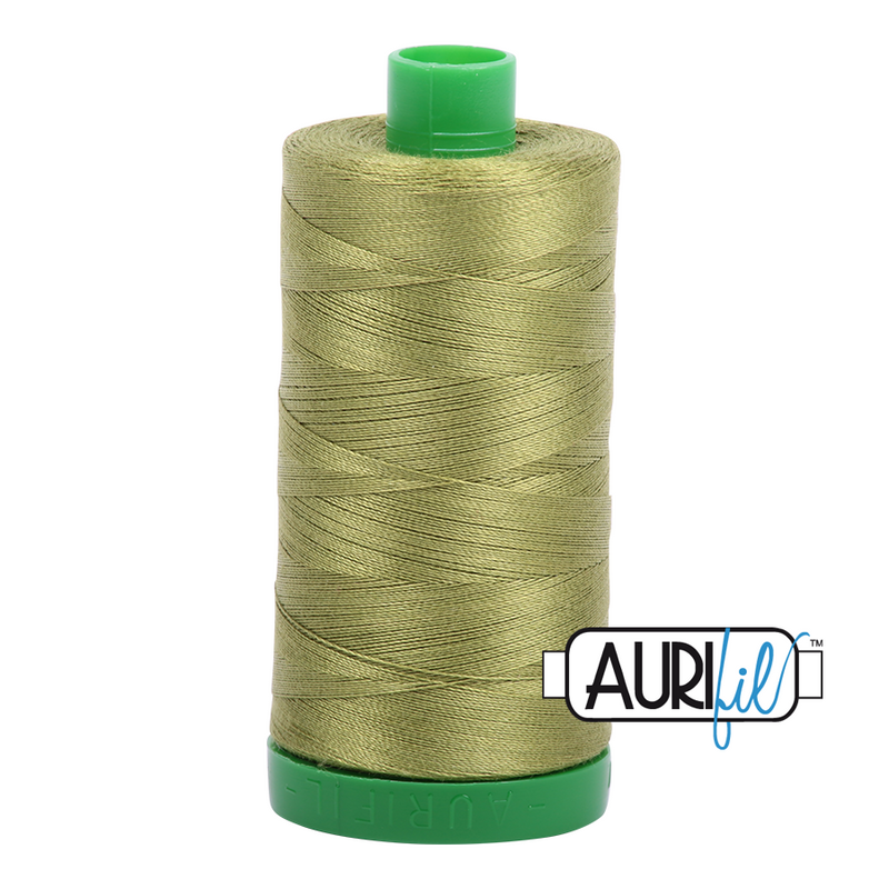 Aurifil Mako 40wt 2-ply Cotton 1000 m (1094 yd.) spool - 5016 Olive Green