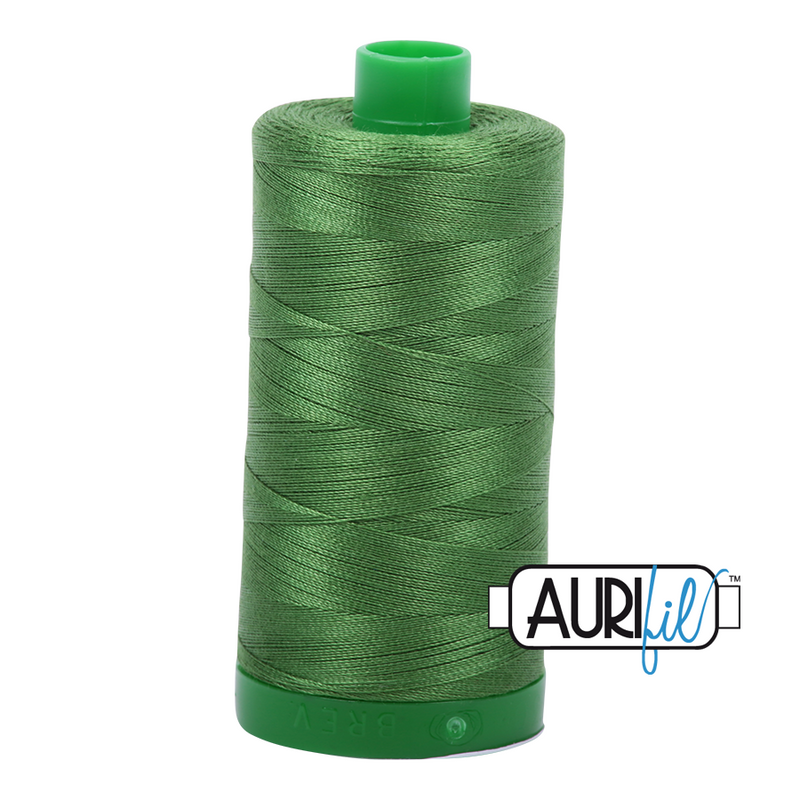 Aurifil Mako 40wt 2-ply Cotton 1000 m (1094 yd.) spool - 5018 Dark Grass Green