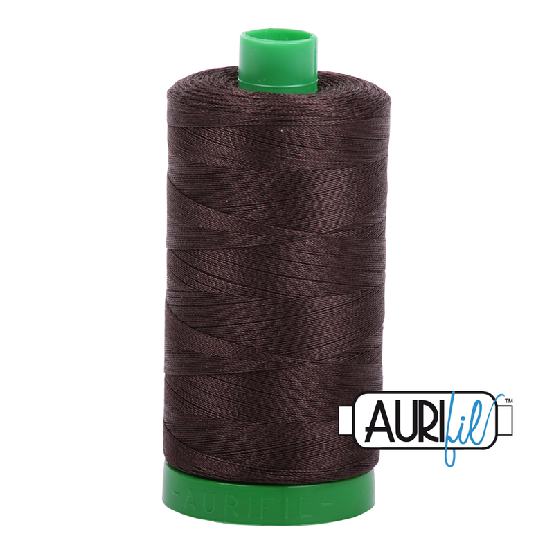 Aurifil Mako 40wt 2-ply Cotton 1000 m (1094 yd.) spool - 5024 Dark Brown