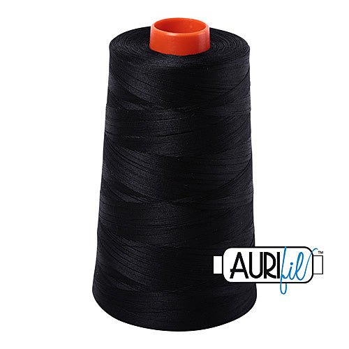 Aurifil Mako 50wt Cotton 5900 m (6452 yd.) cone - 2692 Black