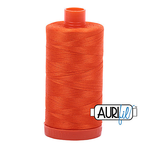 Aurifil Mako 50wt Cotton 1300 m (1422 yd.) spool - 1104 Neon Orange<br>