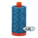 Aurifil Mako 50wt Cotton 1300 m (1422 yd.) spool - 1125 Medium Teal<br>