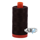 Aurifil Mako 50wt Cotton 1300 m (1422 yd.) spool - 1130 Very Dark Bark<br>