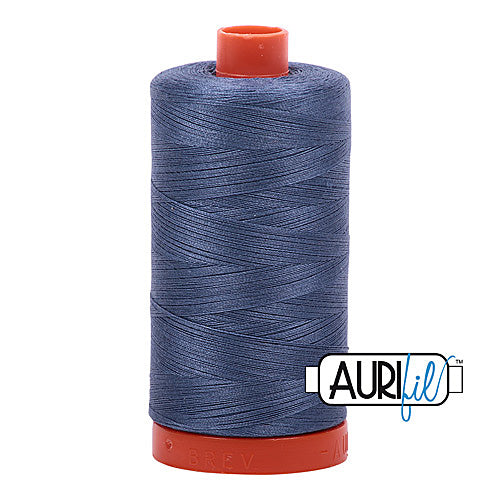 Aurifil Mako 50wt Cotton 1300 m (1422 yd.) spool - 1248 Dark Grey Blue<br>