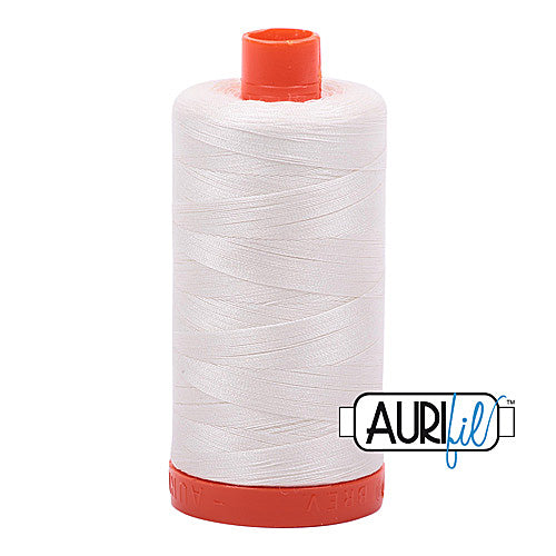 Aurifil Mako 50wt Cotton 1300 m (1422 yd.) spool - 2026 Chalk<br>