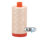 Aurifil Mako 50wt Cotton 1300 m (1422 yd.) spool - 2123 Butter<br>