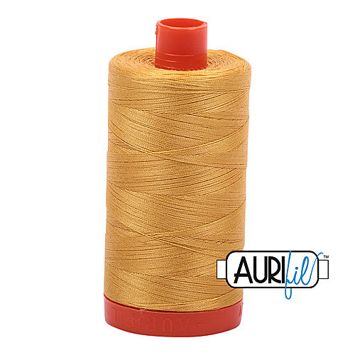 Aurifil Mako 50wt Cotton 1300 m (1422 yd.) spool - 2132 Tarnished Gold<br>