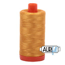 Aurifil Mako 50wt Cotton 1300 m (1422 yd.) spool - 2140 Orange Mustard<br>
