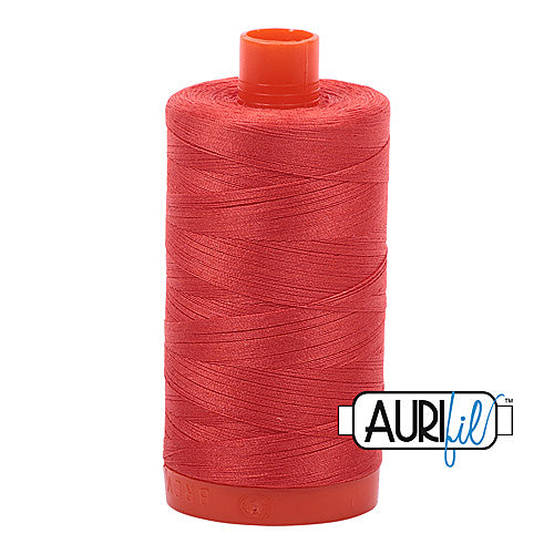 Aurifil Mako 50wt Cotton 1300 m (1422 yd.) spool - 2277 Light Red Orange<br>