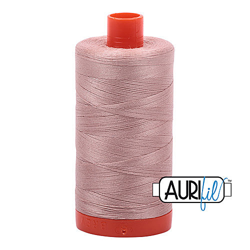 Aurifil Mako 50wt Cotton 1300 m (1422 yd.) spool - 2375 Antique Blush<br>