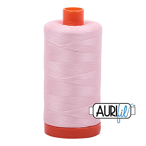 Aurifil Mako 50wt Cotton 1300 m (1422 yd.) spool - 2410 Pale Pink<br>