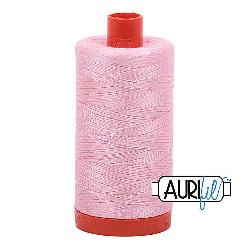 Aurifil Mako 50wt Cotton 1300 m (1422 yd.) spool - 2423 Baby Pink<br>