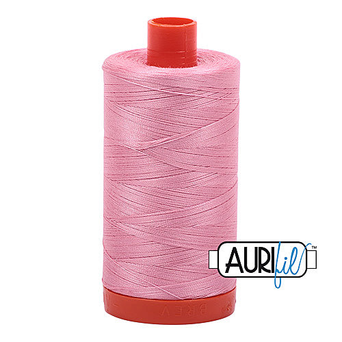Aurifil Mako 50wt Cotton 1300 m (1422 yd.) spool - 2425 Bright Pink<br>