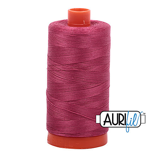 Aurifil Mako 50wt Cotton 1300 m (1422 yd.) spool - 2455 Medium Carmine Red<br>
