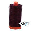 Aurifil Mako 50wt Cotton 1300 m (1422 yd.) spool - 2465 Very Dark Brown<br>
