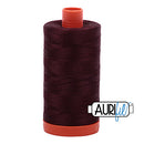 Aurifil Mako 50wt Cotton 1300 m (1422 yd.) spool - 2468 Dark Wine<br>
