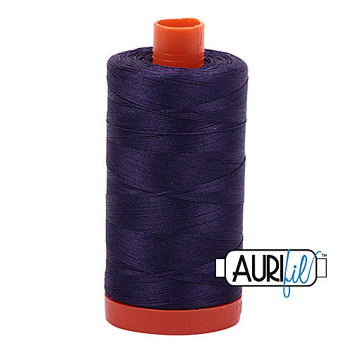 Aurifil Mako 50wt Cotton 1300 m (1422 yd.) spool - 2581 Dark Dusty Grape<br>