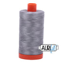 Aurifil Mako 50wt Cotton 1300 m (1422 yd.) spool - 2605 Grey