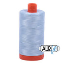 Aurifil Mako 50wt Cotton 1300 m (1422 yd.) spool - 2710 Light Robins Egg<br>