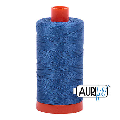 Aurifil Mako 50wt Cotton 1300 m (1422 yd.) spool - 2730 Delft Blue<br>